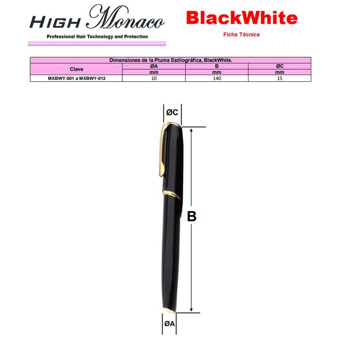 Pluma Fuente con Cartuchos MXBWY-008-1 2pzas 0,5mm Punta NegroDorado 2 Tintas Verdes Acero Inoxidable Para Cartucho SmallCartri 3,4mm, BlackWhite