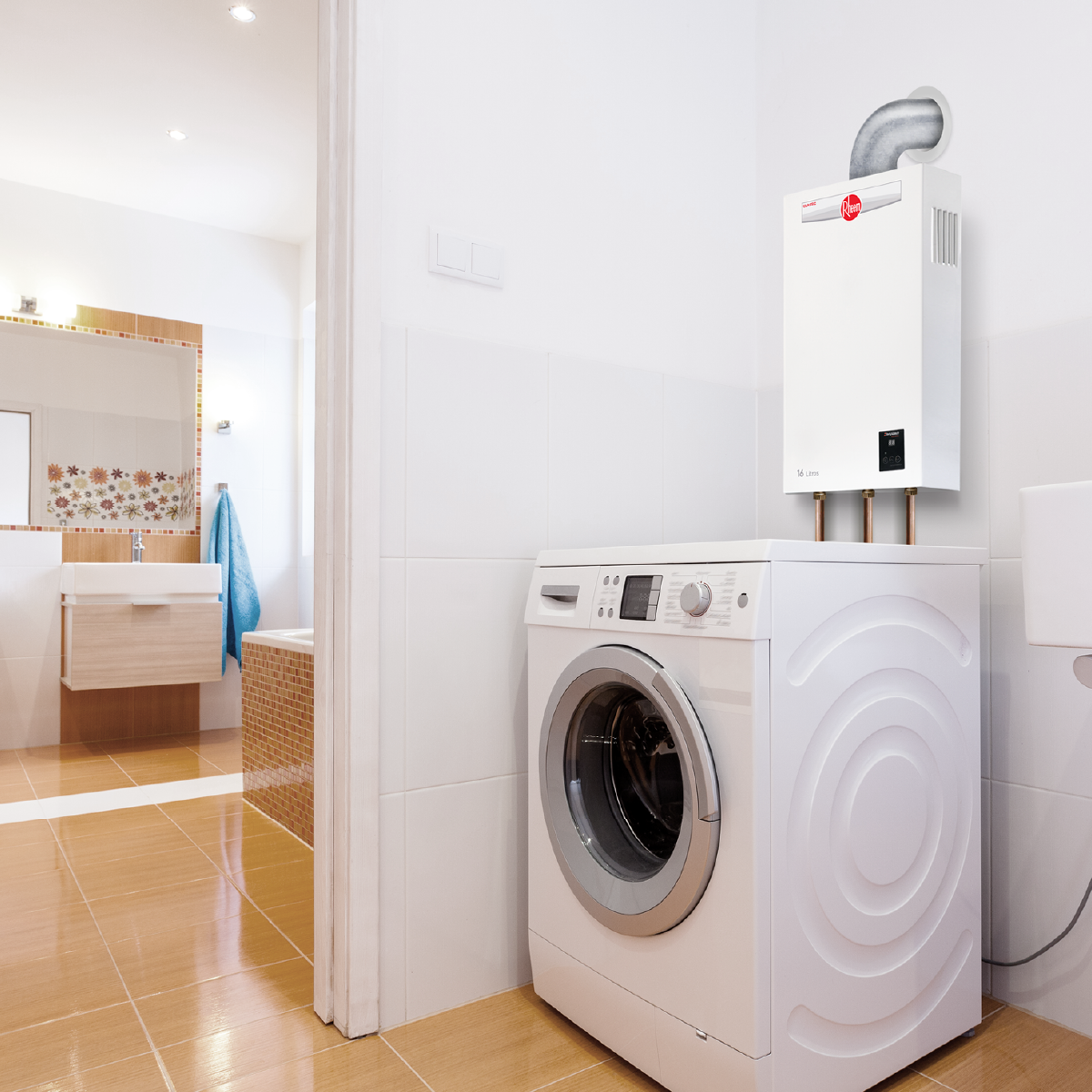 Calentador de Agua Instantaneo 16 Litros por Min Gas LP 3 Servicios