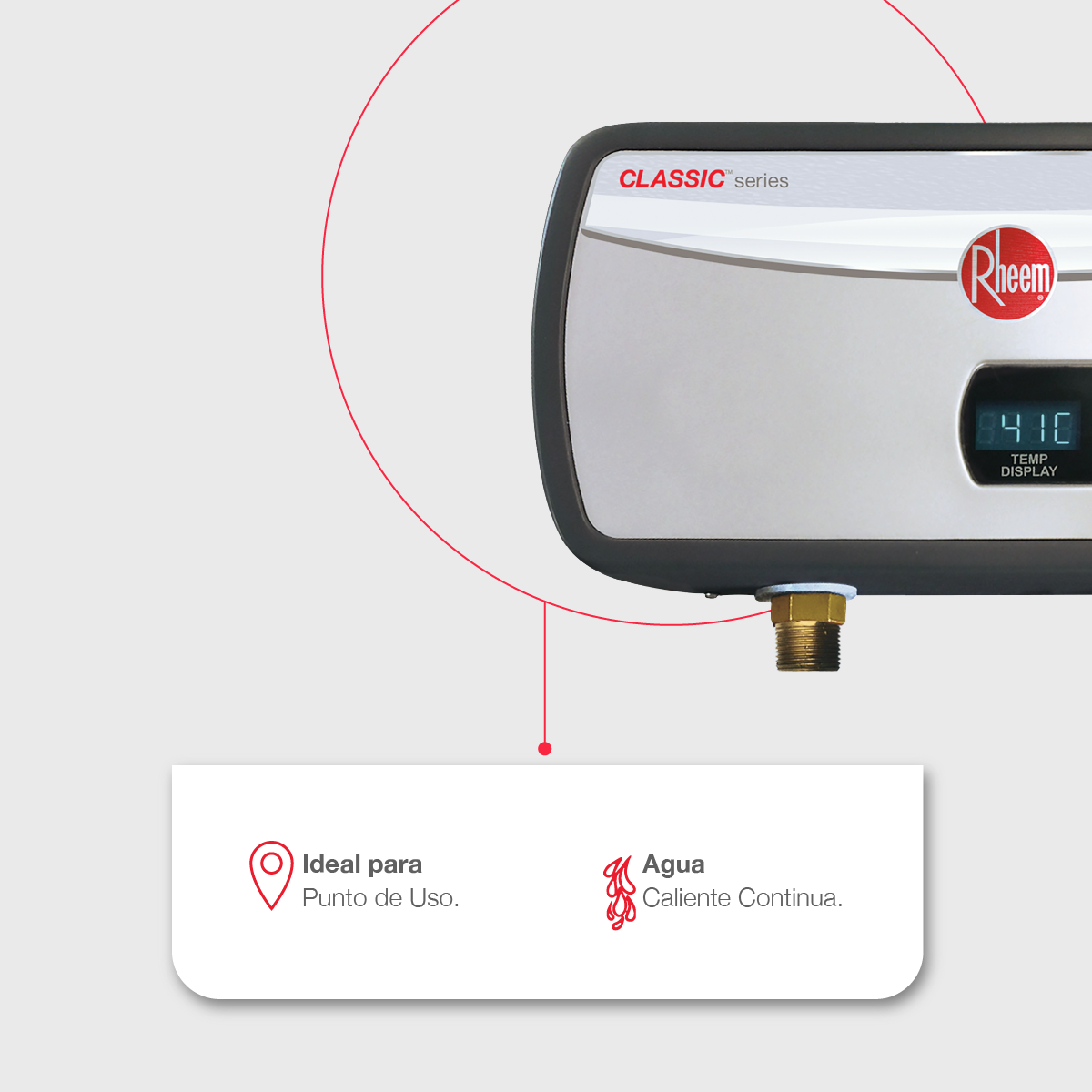 Calentador de agua instantaneo electrico Rheem 4 kW 127 V 0.5 servicio