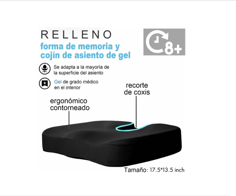 Cojin Gel De Asiento De Espuma Viscoelastica Para Auto Silla