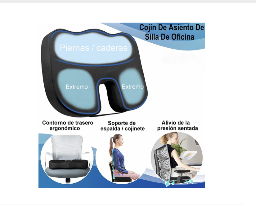 Cojin Gel De Asiento De Espuma Viscoelastica Para Auto Silla