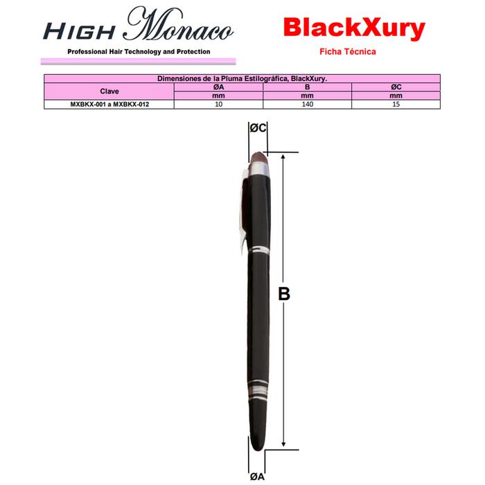 Plumas Tipo Fuentes de Uso Facil MXBKX-005-1 1pza 0,5mm Punta CaféNegro 1 Tinta Azul Marino Acero Inoxidable Para Cartucho SmallCartri 3,4mm, BlackXury