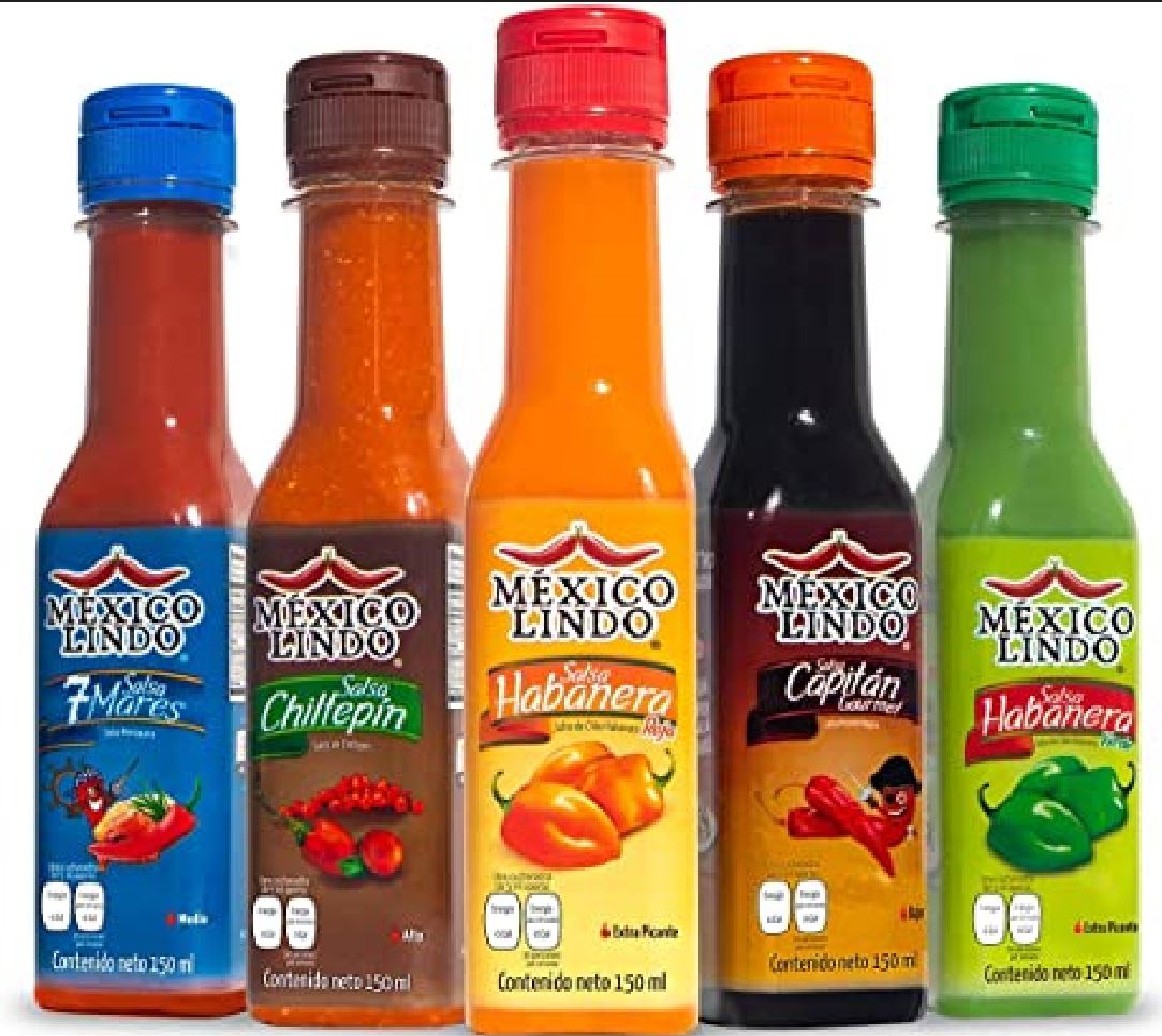 12 Pack Salsas De Chile Surtido 6 Tipos México Lindo 150ml