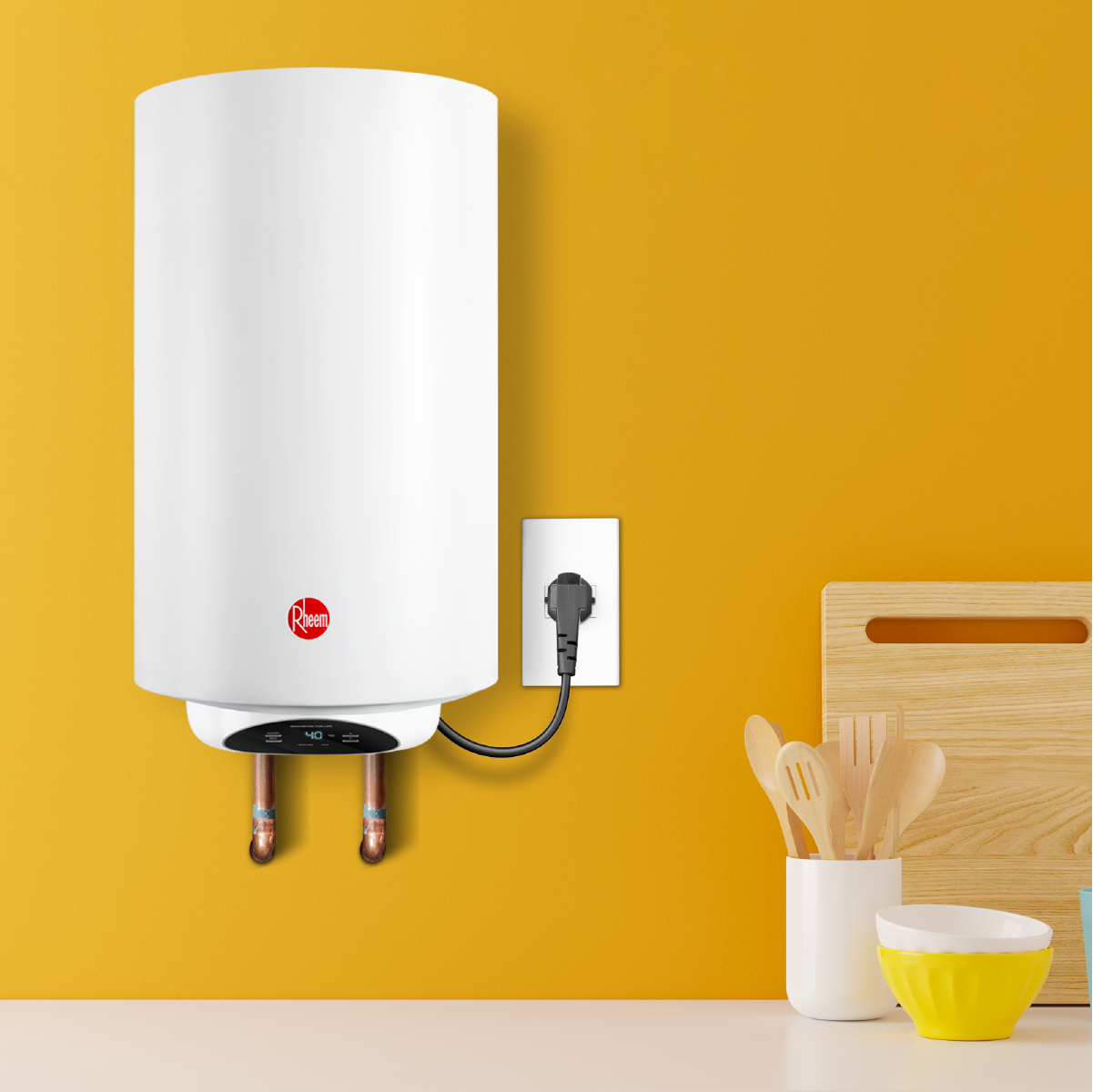 Calentador Agua Deposito Electrico Mural Rheem 80Litros 220V 2 Servicios