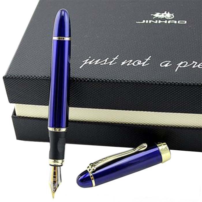 Pluma Tipo Fuente Premium MXBEC-005-1 1pza 0,5mm Punta AzulDorado 1 Tinta Azul Marino Acero Inoxidable Para Cartucho SmallCartri 3,4mm, BlueSpace