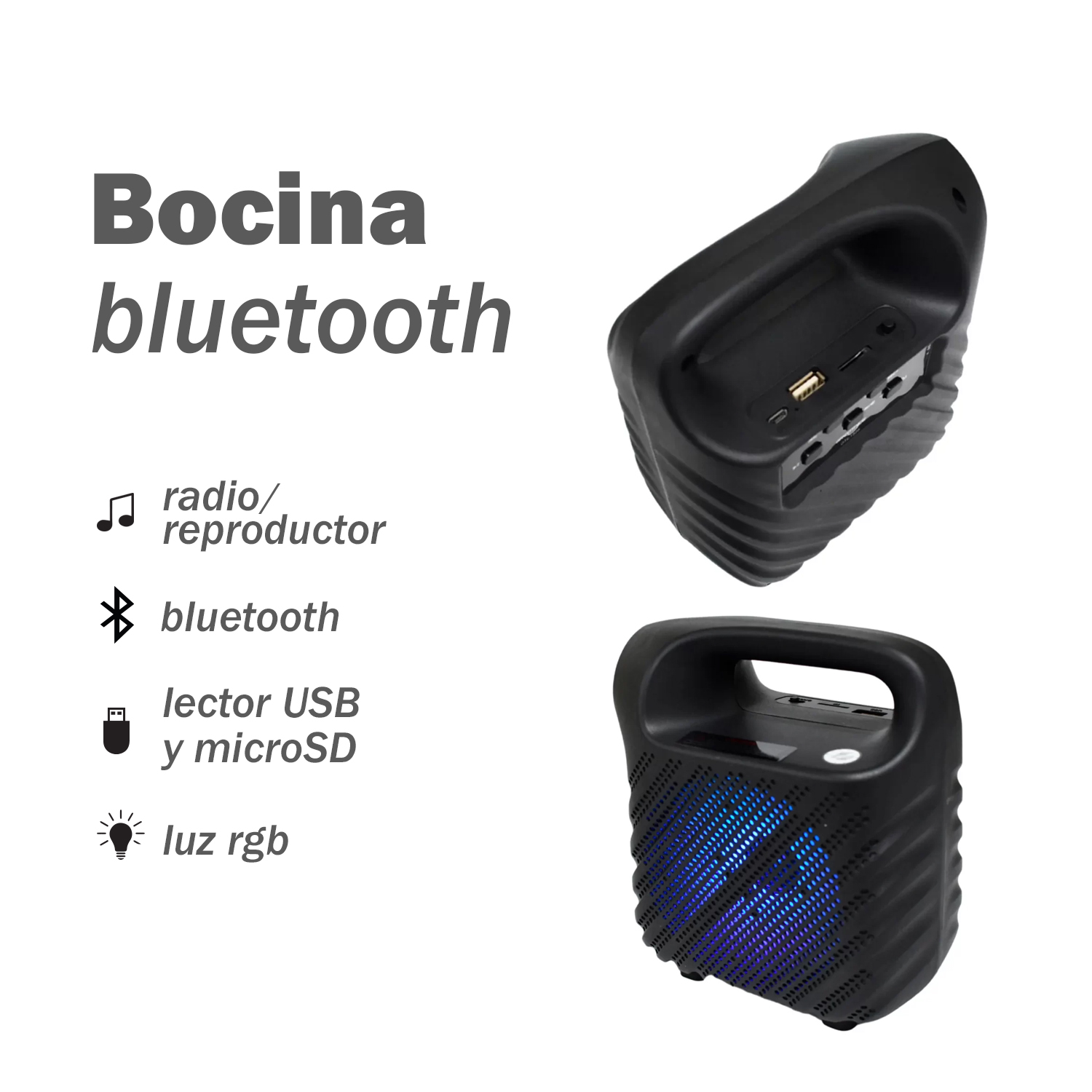Bocina Portátil Bluetooth de 4" con Linterna Link Bits SA421T