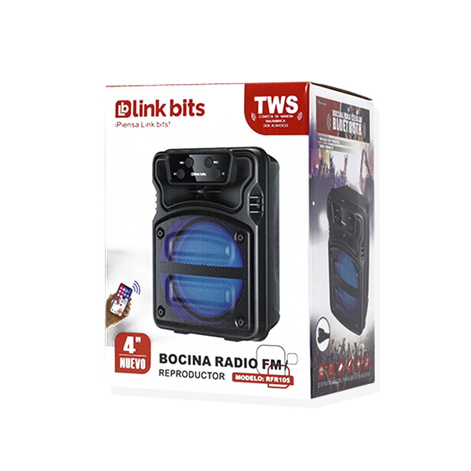 Bocina Portátil Bluetooth de 4" Link Bits SA427T