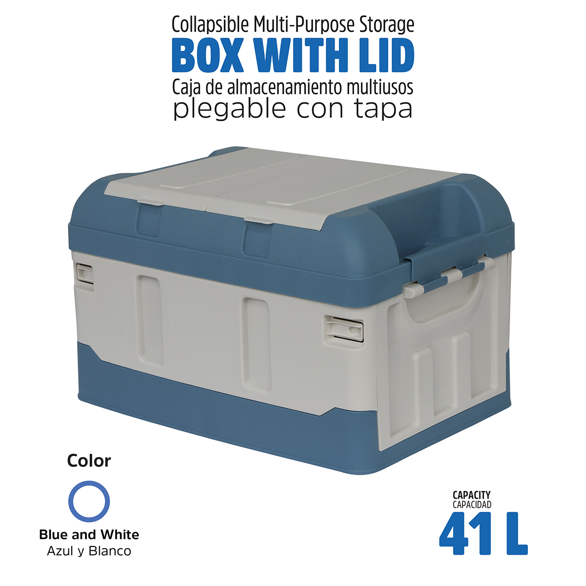 Organizador para cajón plegable azul con 4 separadores - Aliss