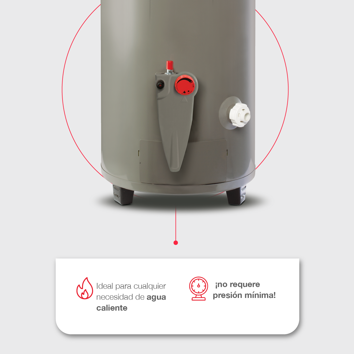 Calentador de Agua Todo Terreno Alto Rendimiento 48 Litros a Gas Natural 2 Servicios