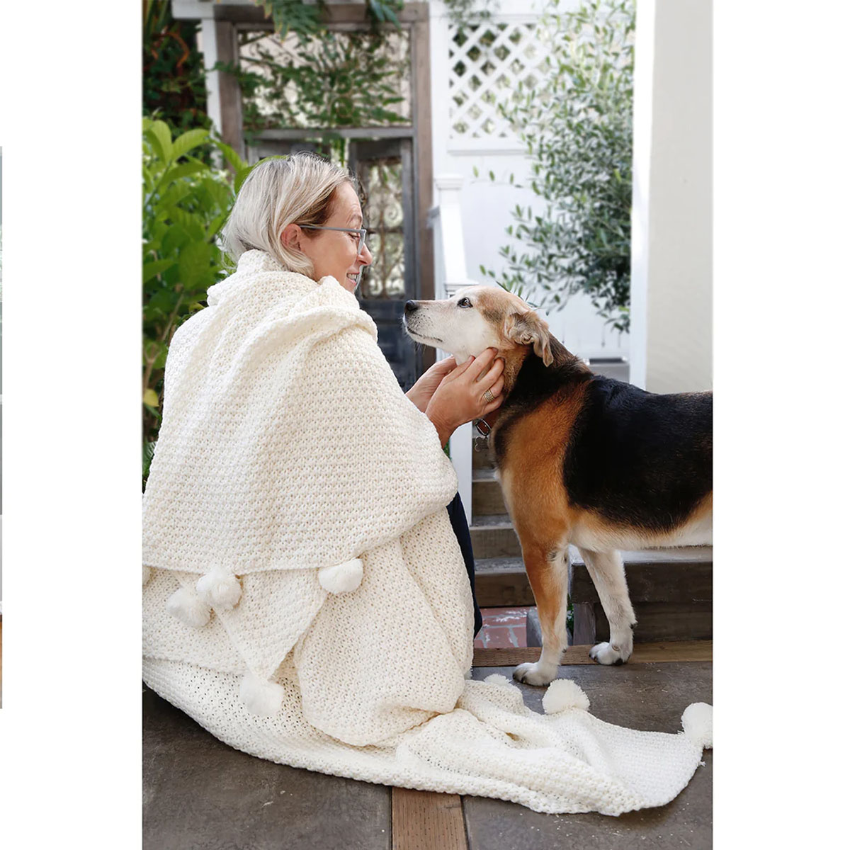 Frazada Tejida, Blanca