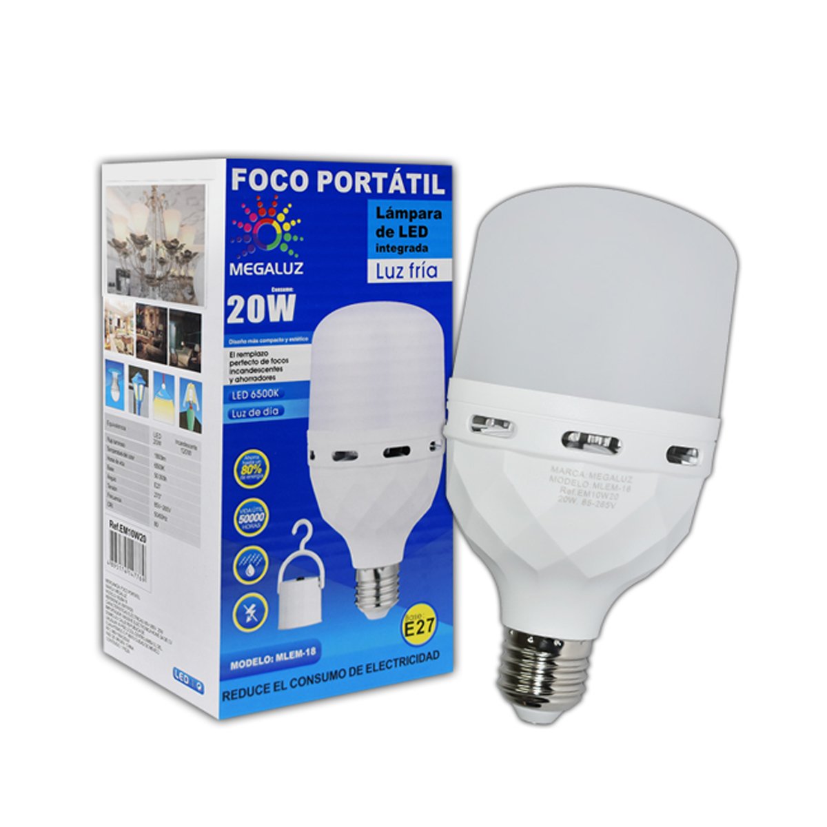 Foco LED Portátil Megaluz EM10W20