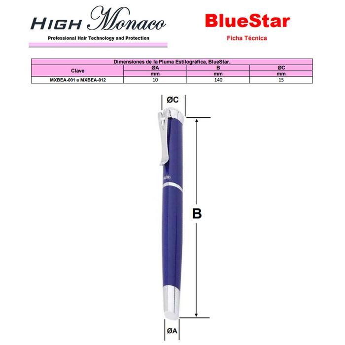 Plumas Tipo Fuente Diseño Elegante MXBEA-006-1 2pzas 0,5mm Punta AzulBlanco 2 Tintas Azul Marino Acero Inoxidable Para Cartucho SmallCartri 3,4mm, BlueStar