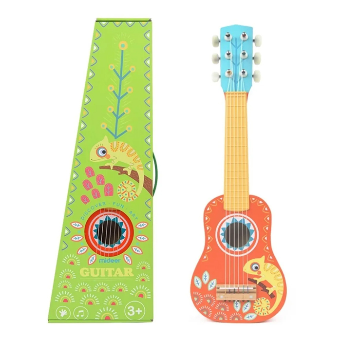 Juguete Guitarra Camaleón Naranja De Madera Mideer 
