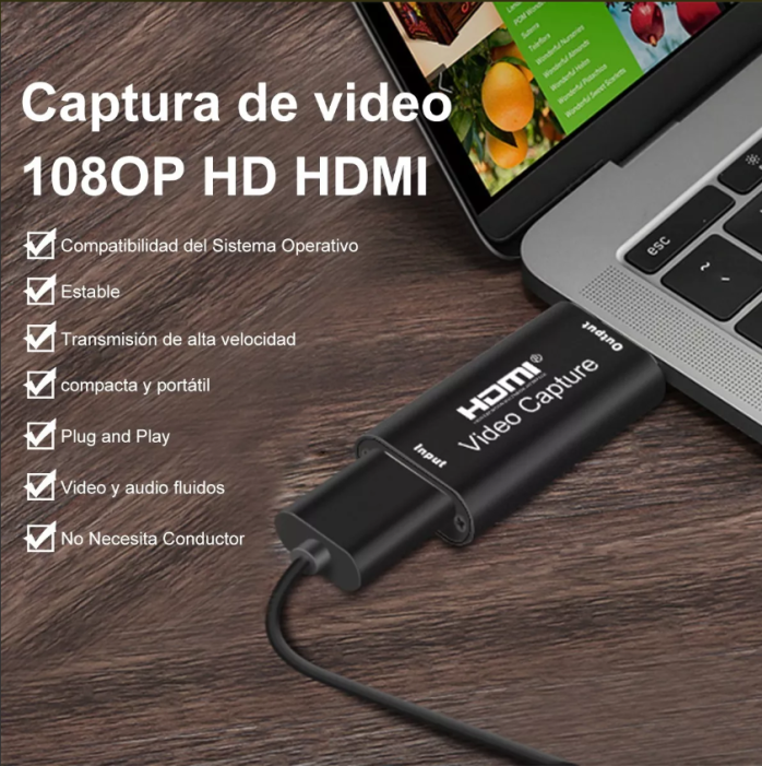 Tarjeta De Captura De Video Y Audio Hdmi A Usb 1080p Usb 2.0