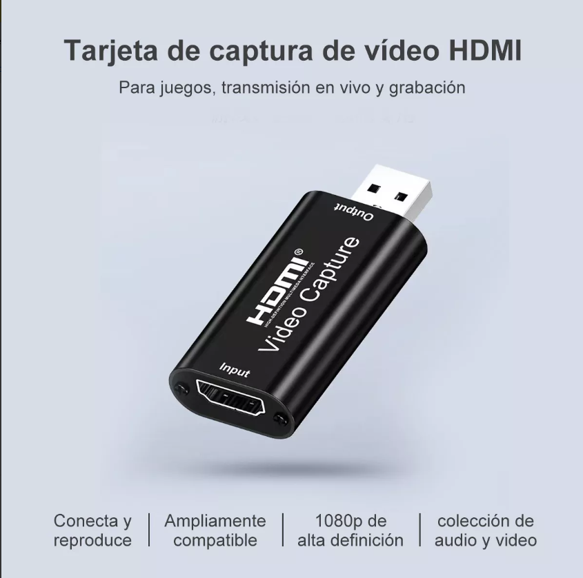 Tarjeta De Captura De Video Y Audio Hdmi A Usb 1080p Usb 2.0