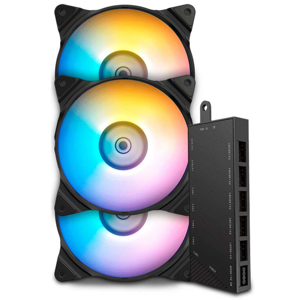 KIT DE 3 VENTILADORES MUNFROST SOLAR WIND RGB