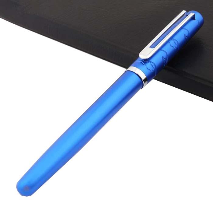 Plumas Fuente Profesional MXCYB-002 2pzas 0,5mm Punta Azul 2 Tintas Negras Acero Inoxidable Para Cartucho LargeCartri 4mm, CherryBlue