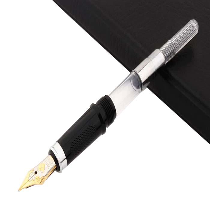 Plumas Fuente Profesional MXCYB-002 2pzas 0,5mm Punta Azul 2 Tintas Negras Acero Inoxidable Para Cartucho LargeCartri 4mm, CherryBlue