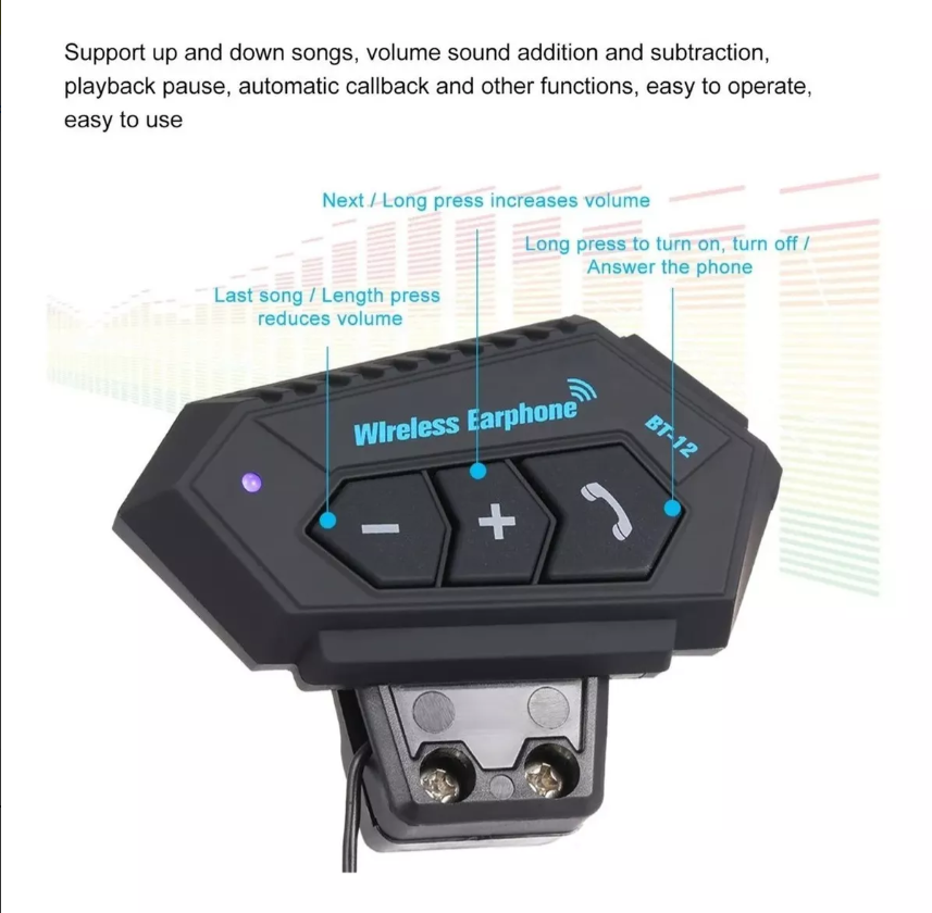 Auriculares Bluetooth 5.0 Para Casco Con Micrófono