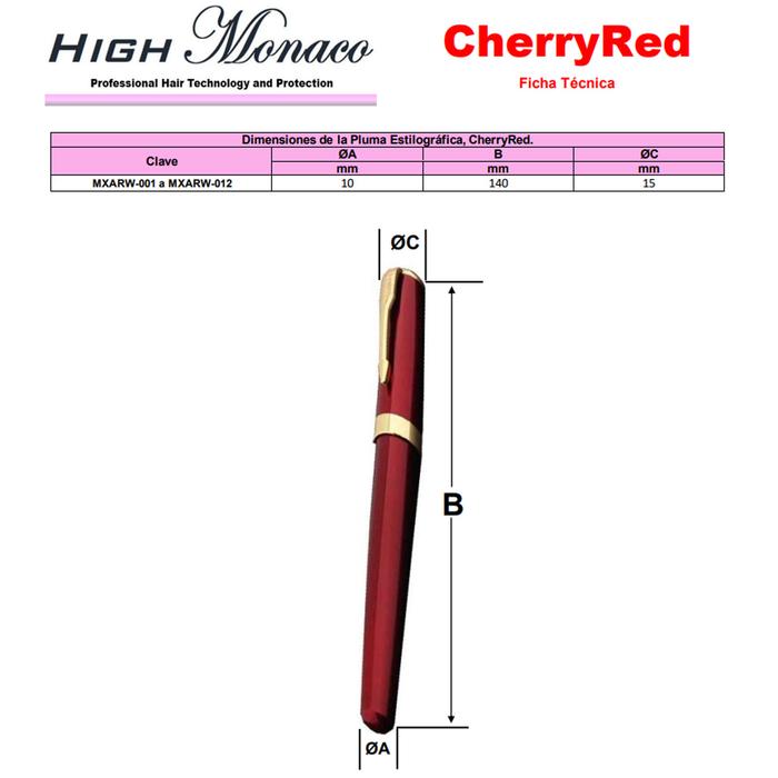 Pluma Fuente con Cartuchos MXARW-009-1 1pza 0,5mm Punta RojoDorado 1 Tinta Roja Acero Inoxidable Para Cartucho SmallCartri 4mm, CherryRed