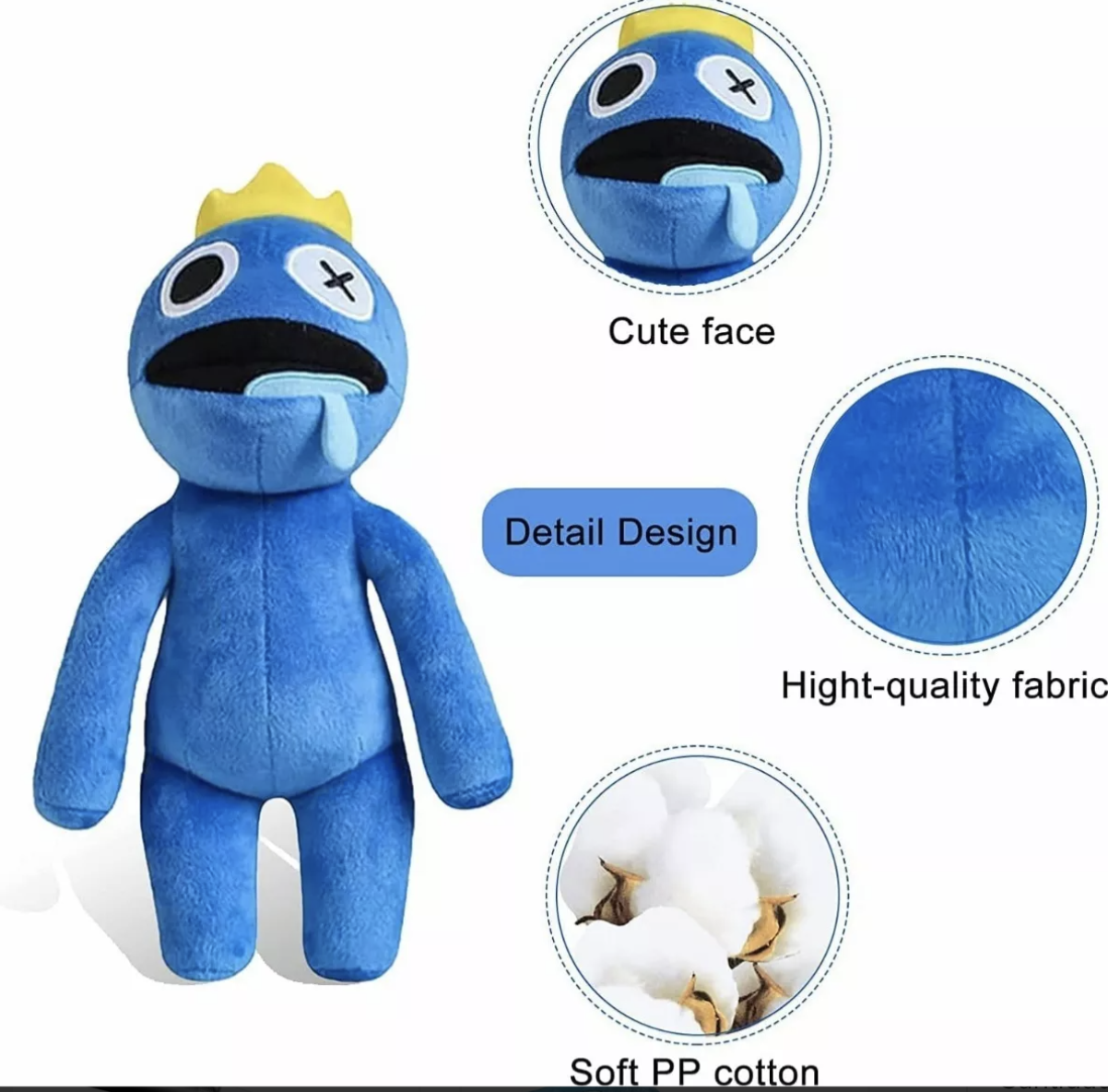 Muñeco De Peluche Crown Blue FUNBU Roblox Rainbow Friends