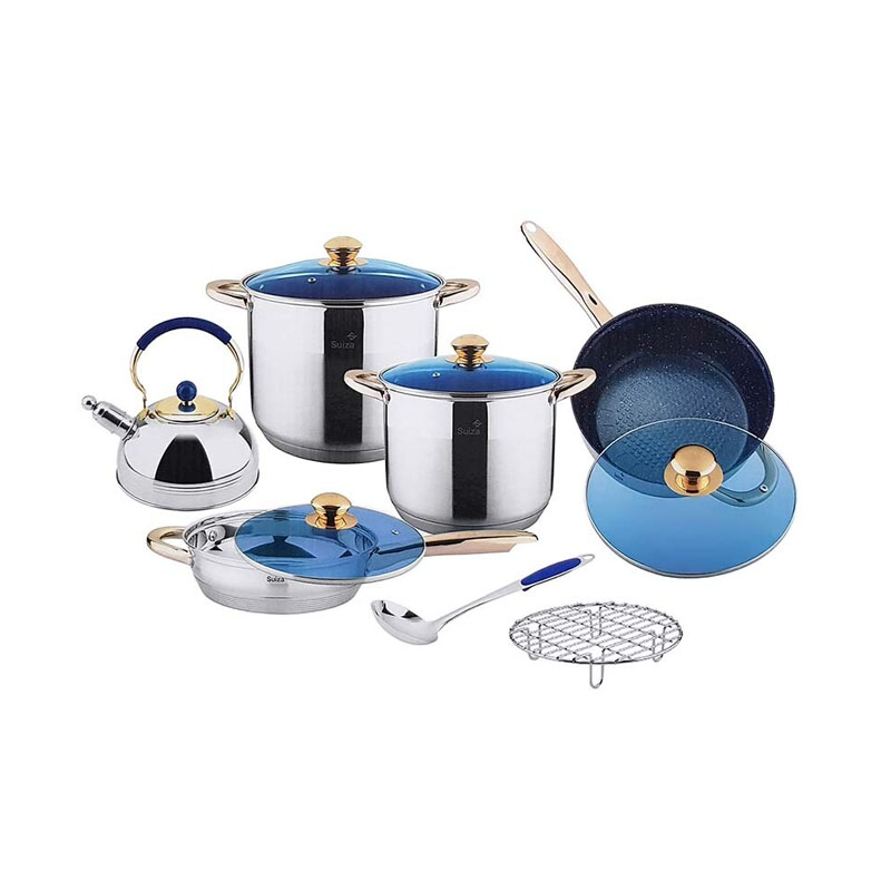 Bateria de Cocina Kuche Suiza 12 Piezas Acero Inoxidable