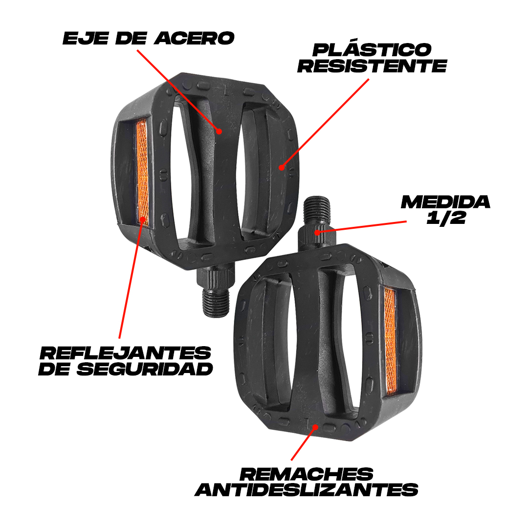  Pedales Para Bicicleta Con Reflejante Y Antiderrapante 1/2