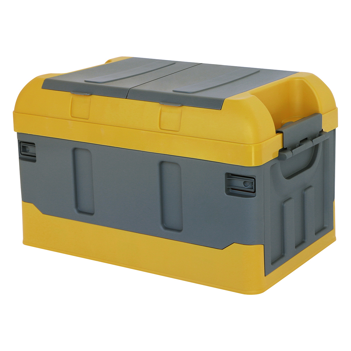 Caja Almacenamiento Plegable Organizador Con Tapa 41 Litros Amarillo con Gris