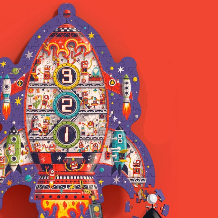 Rompecabezas Tema Infantil Niños Cohete Espacial Mideer