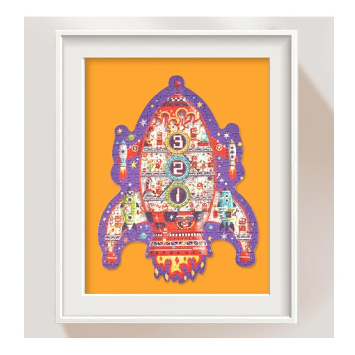 Rompecabezas Tema Infantil Niños Cohete Espacial Mideer