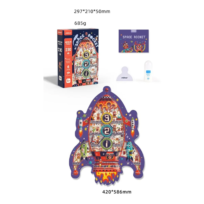 Rompecabezas Tema Infantil Niños Cohete Espacial Mideer