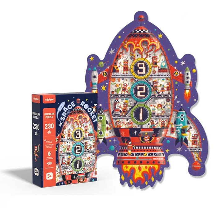Rompecabezas Tema Infantil Niños Cohete Espacial Mideer