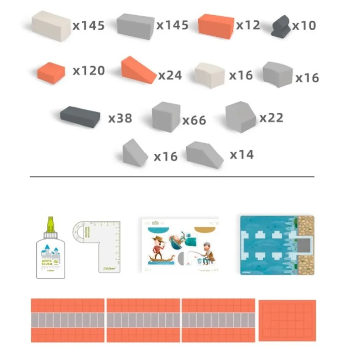 Bloques De Construcción Maestro Constructor Viejo Puente Mideer