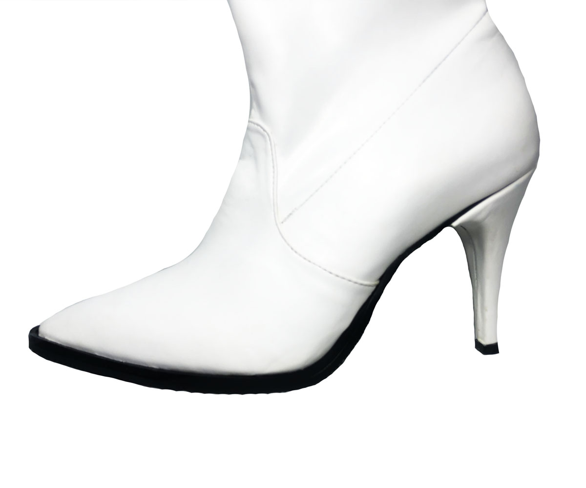 Bota larga puntal vinipiel stretch, tacón a elegir.Nyxmart.