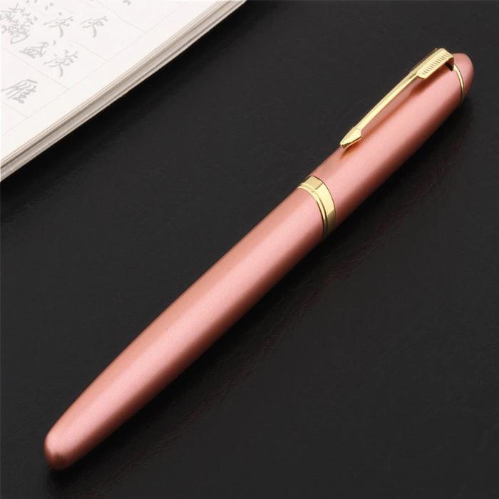Plumas Tipo Fuente de Gran Diseño MXLRO-009-1 1pza 0,5mm Punta OroDorado 1 Tinta Roja Acero Inoxidable Para Cartucho SmallCartri 3,4mm, CoralRose