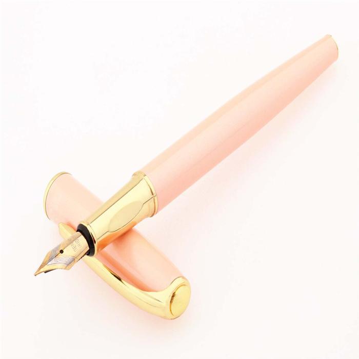 Plumas Tipo Fuente para Mujer MXLRO-010-1 2pzas 0,5mm Punta OroDorado 2 Tintas Rojas Acero Inoxidable Para Cartucho SmallCartri 3,4mm, CoralRose