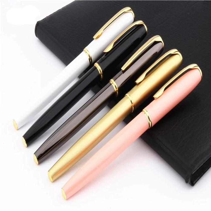 Plumas Tipo Fuente para Mujer MXLRO-010-1 2pzas 0,5mm Punta OroDorado 2 Tintas Rojas Acero Inoxidable Para Cartucho SmallCartri 3,4mm, CoralRose