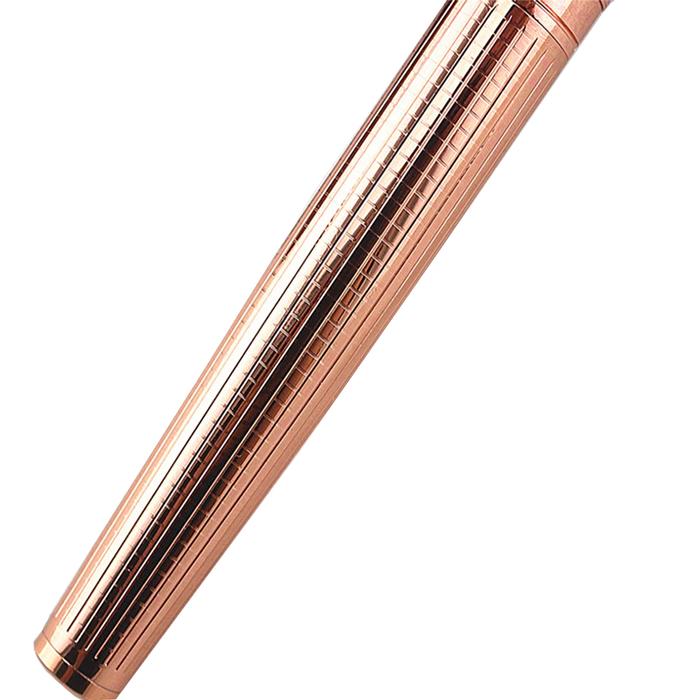 Plumas Tipo Fuente Punto Fina MXLIK-002 2pzas 0,5mm RosaBlanco 2 Tintas Negras Acero Inoxidable Para Cartucho SmallCartri, FloralRose