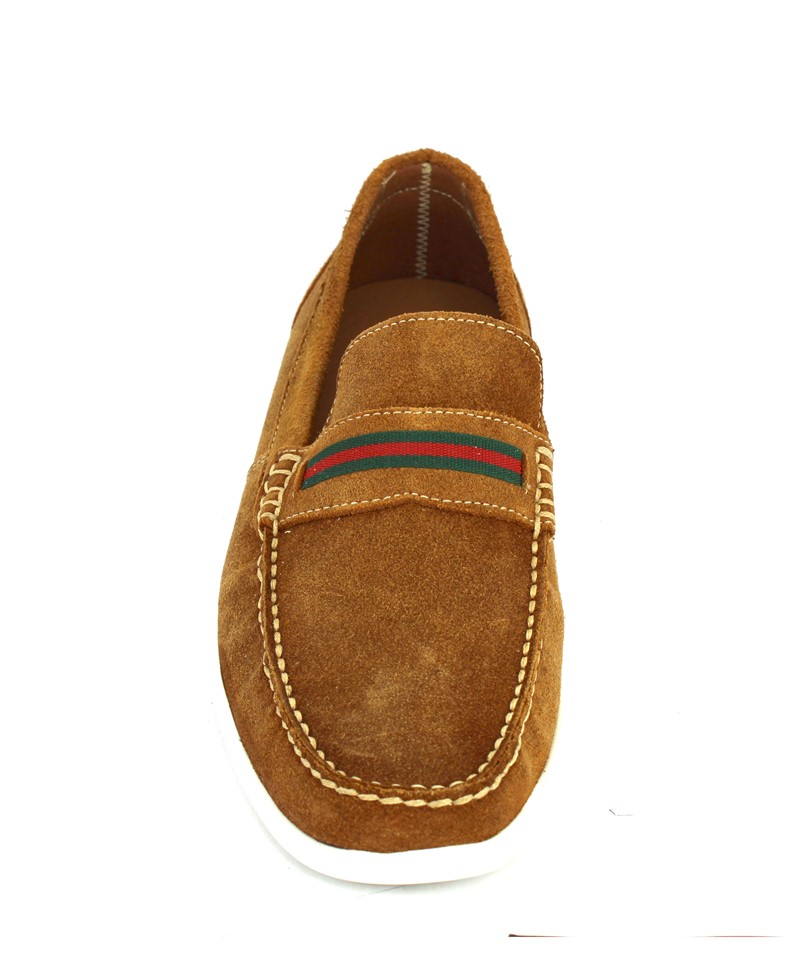 Mocasín AH GUSTO Para Hombre En Fino Piel Gamuza Cómodos Color Miel.