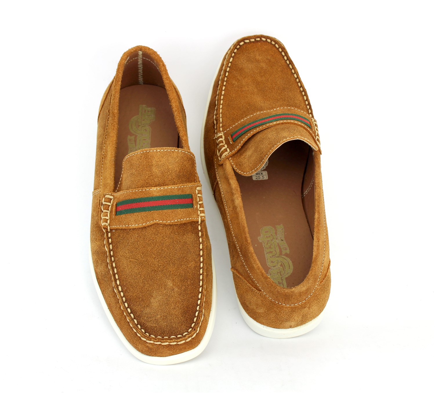 Mocasín AH GUSTO Para Hombre En Fino Piel Gamuza Cómodos Color Miel.