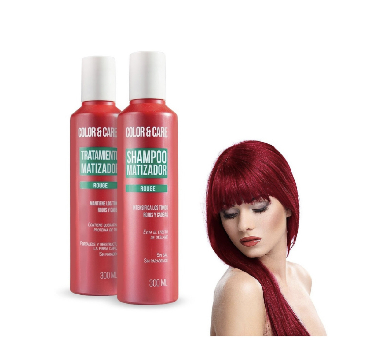 Shampoo Matizador Rojo + Tratamiento Con Keratina Nefertiti