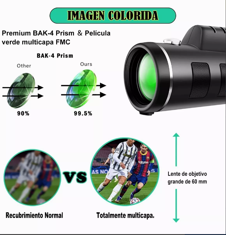Telescopio Monocular Único De 40x60+tr