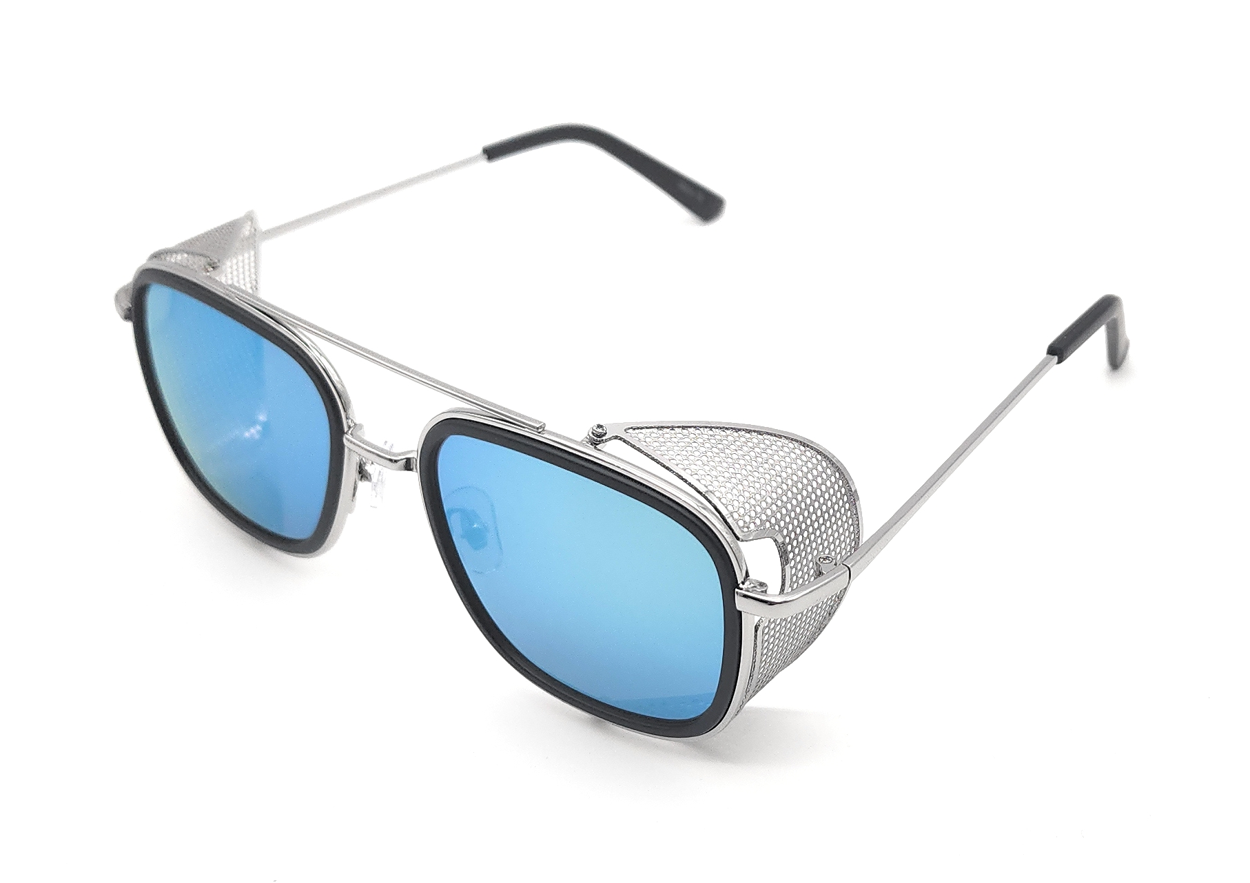 LENTES DE SOL SERSUN TONY STARK STEAMPUNK M2045CM AZUL CLARO POLICARBONATO UV400 UNISEX GAFAS DE SOL PARA HOMBRE Y MUJER