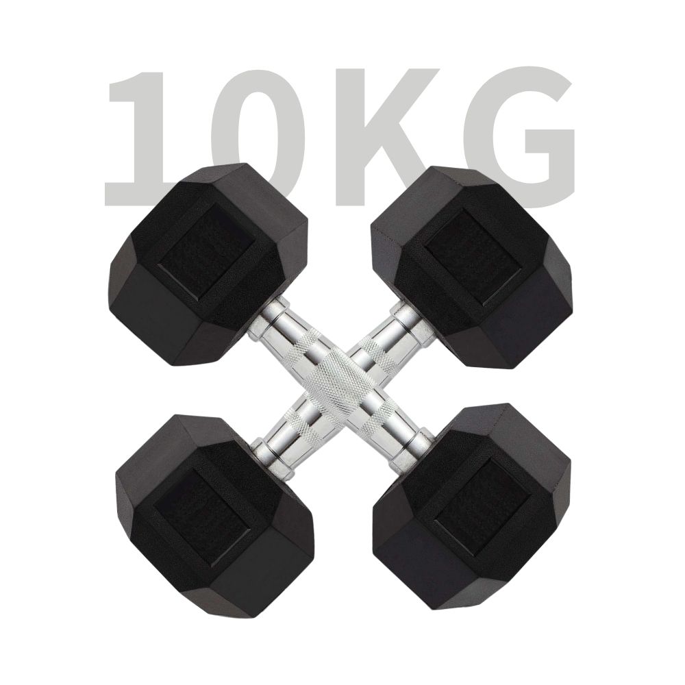Kit Set Par De Mancuernas 5 Kg Pesas Hexagonales 10 Kg Gym