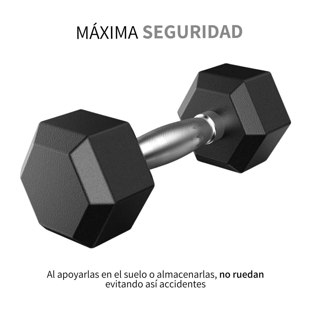 Kit Set Par De Mancuernas 5 Kg Pesas Hexagonales 10 Kg Gym
