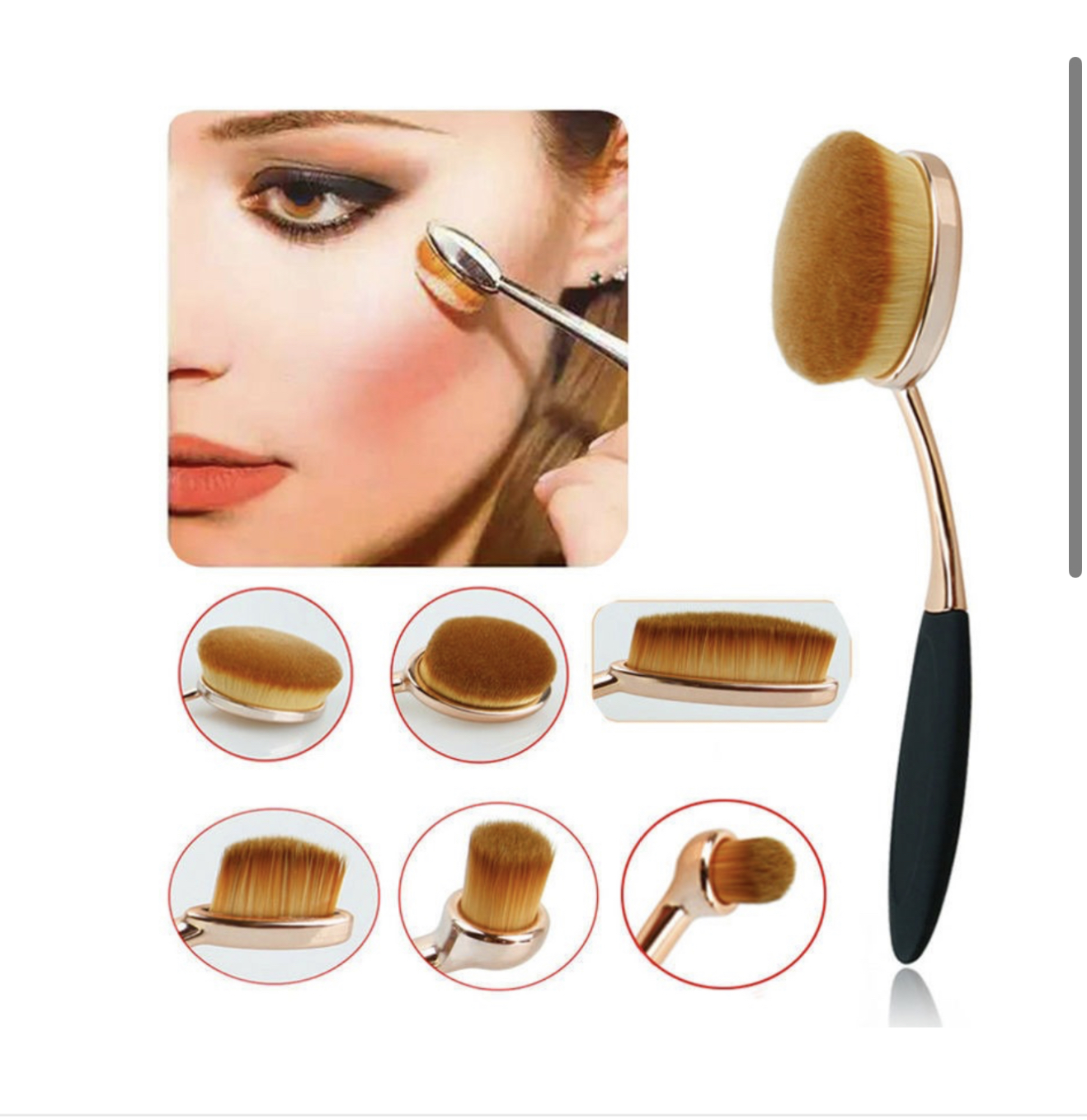 Set Kit 10 Brochas Ovalo Maquillaje Profesional Esp