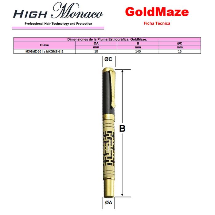 Plumas Fuente Elegante MXGMZ-011-2 1pza 0,5mm punta DoradoNegro 1 Tinta Rosa Acero Inoxidable Para Cartucho SmallCartri 3,4mm, GoldMaze