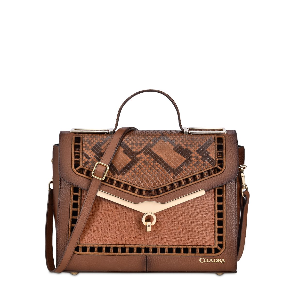 Bolso Cuadra en piel genuina pitón para Dama