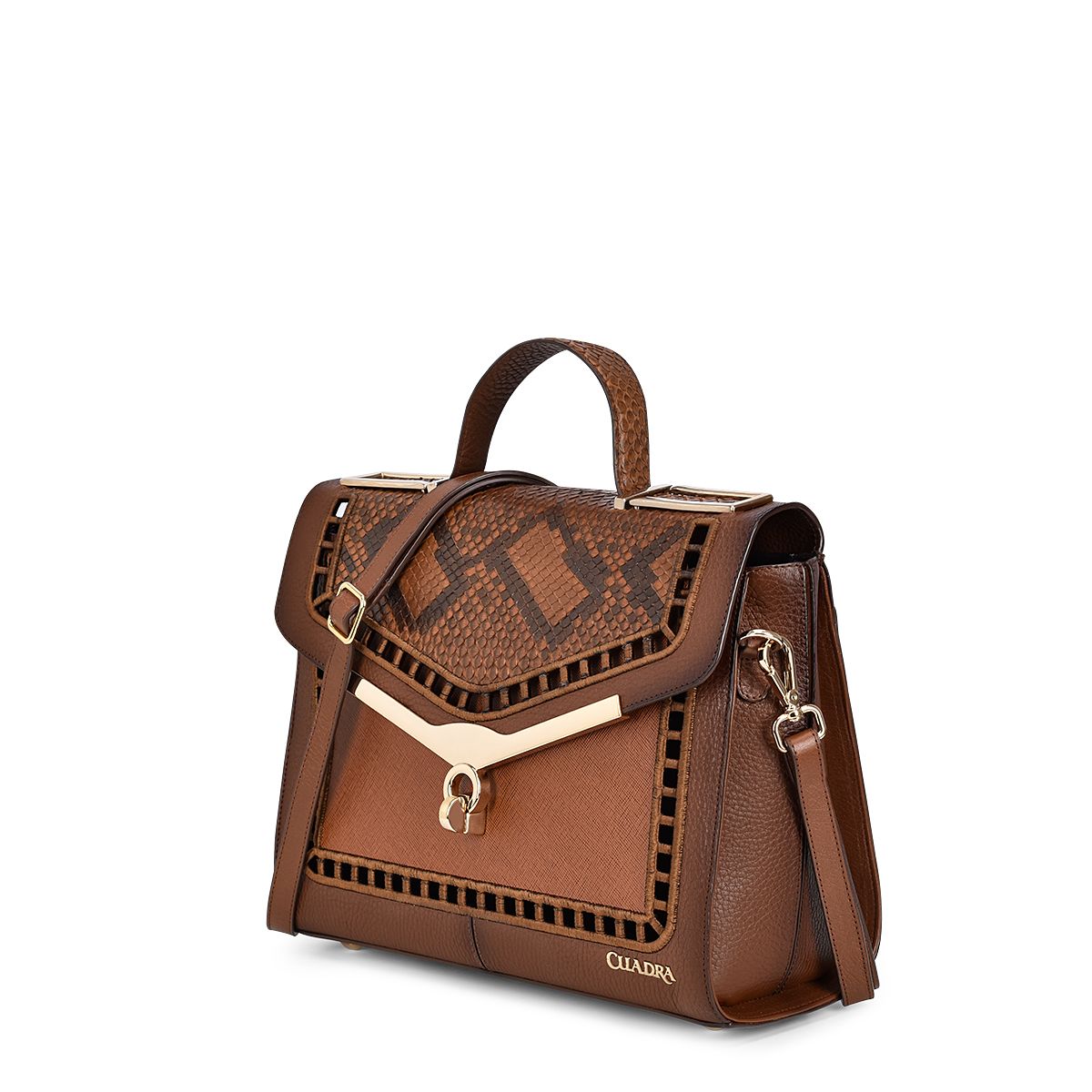Bolso Cuadra en piel genuina pitón para Dama