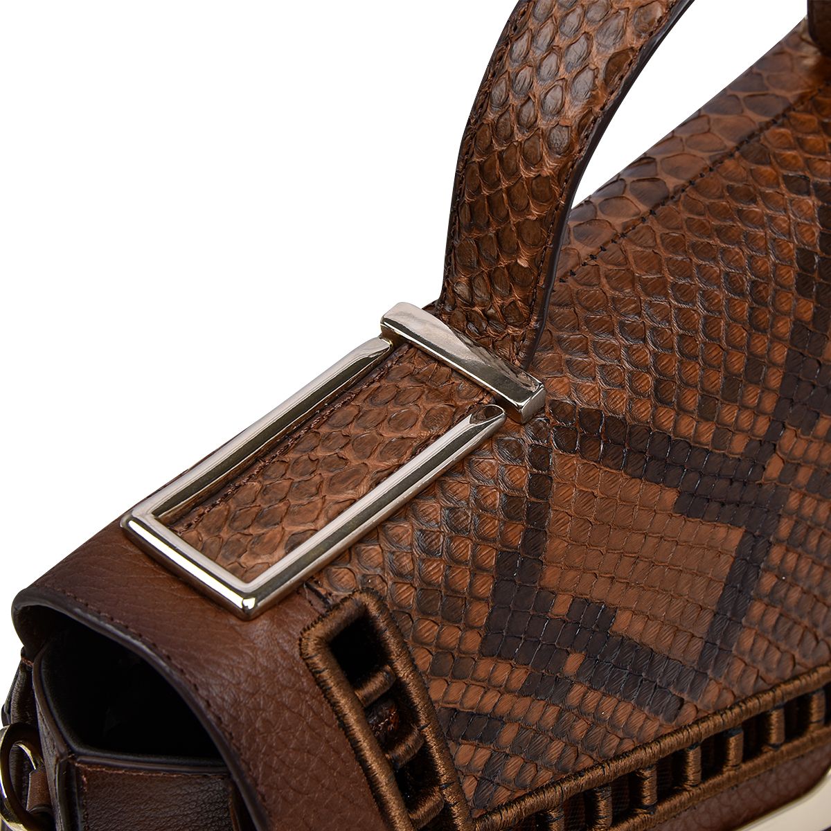 Bolso Cuadra en piel genuina pitón para Dama